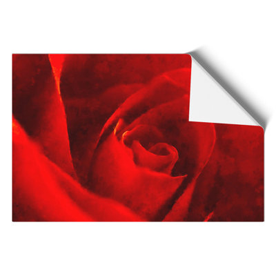 Red Rose Flower Painting - Frameless Print