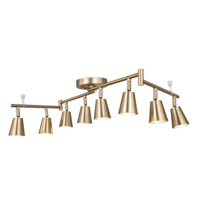 51.2" 8 -Light Track Lighting Kit,Matte Brass Adjustable,GU10 Socket Bulbs