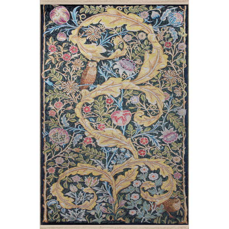 Tapis multicolore à motif d'arbre et de hibou, Tapis de couloir 3 pi 3,37 po x 9 pi 10,11 po
