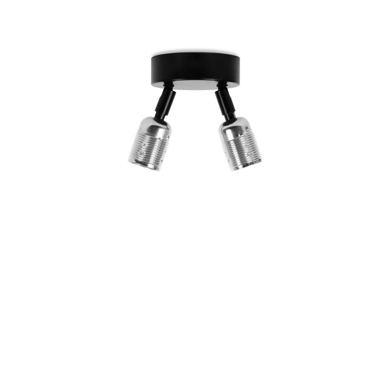 Garry Flush Mount, Nickel/Black