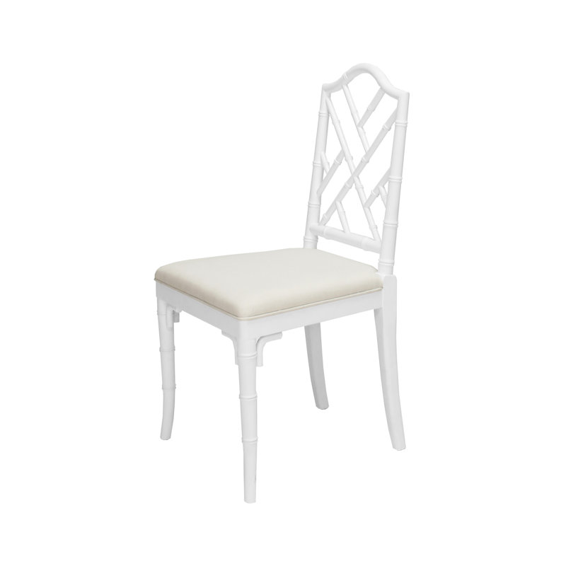 Chaise d'appoint rembourrée en lin Fairfield, Blanc