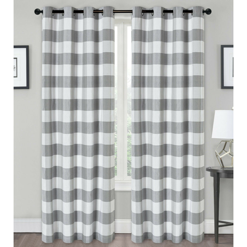 Estiven Cotton Blend Curtain Pair, Gray