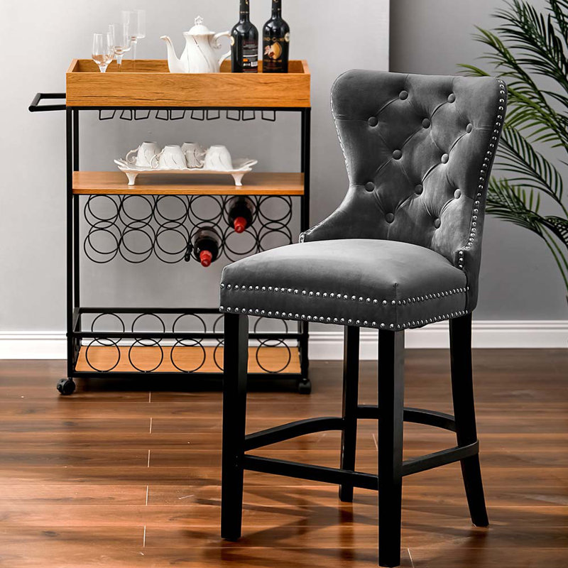 Julie 67cm Bar Stool, Grey