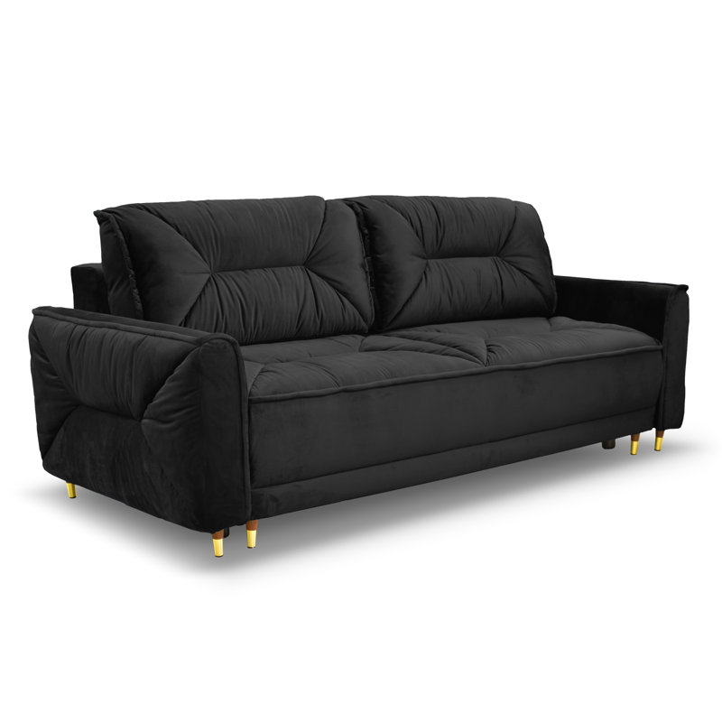 Alixandra 3 Seater Sofa & Chaise, Black