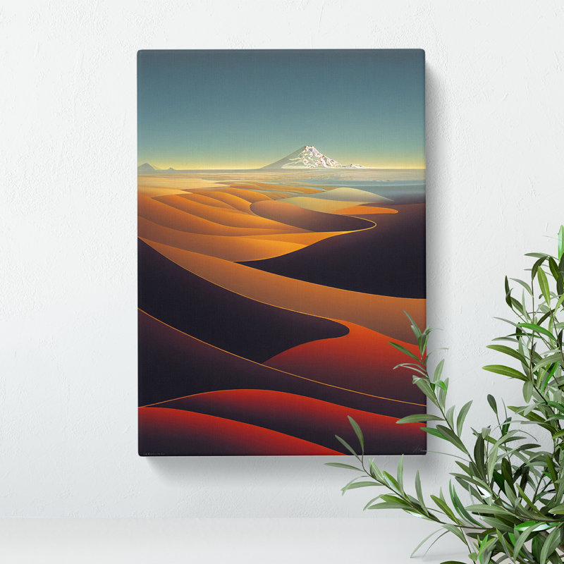 Landscape Abstract Mountains No.6 - Print, 50cm H x 35cm W, Wrapped Canvas, No Matte