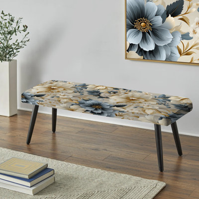 Banc rembourré floral noir Truong