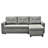 L-Shaped Sleeper Sectional In Grey, Space Saving For Living Room, 3 Grey Bed , Rooms,-372674185