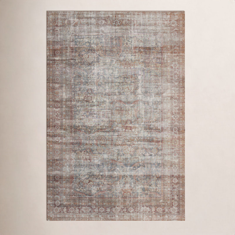 Tapis oriental rouge / brique Chris Loves Julia x Loloi Jules, Rectangle 8 pi 6 po x 11 pi 6 po