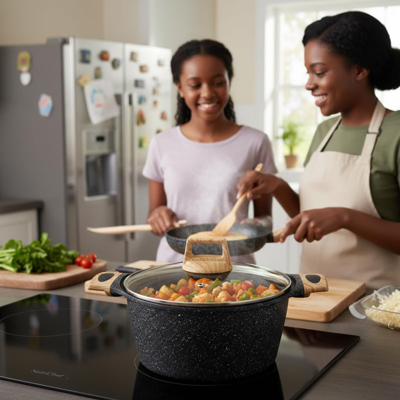 22 - Piece Non-Stick Cookware Set, Black