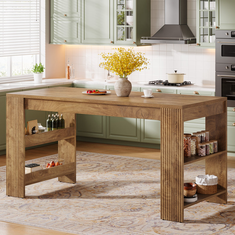 160.02 cm W Kitchen Island with Top, Natural