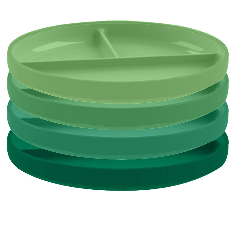 Assiettes divisées pour enfants, ensemble de 4, Vert