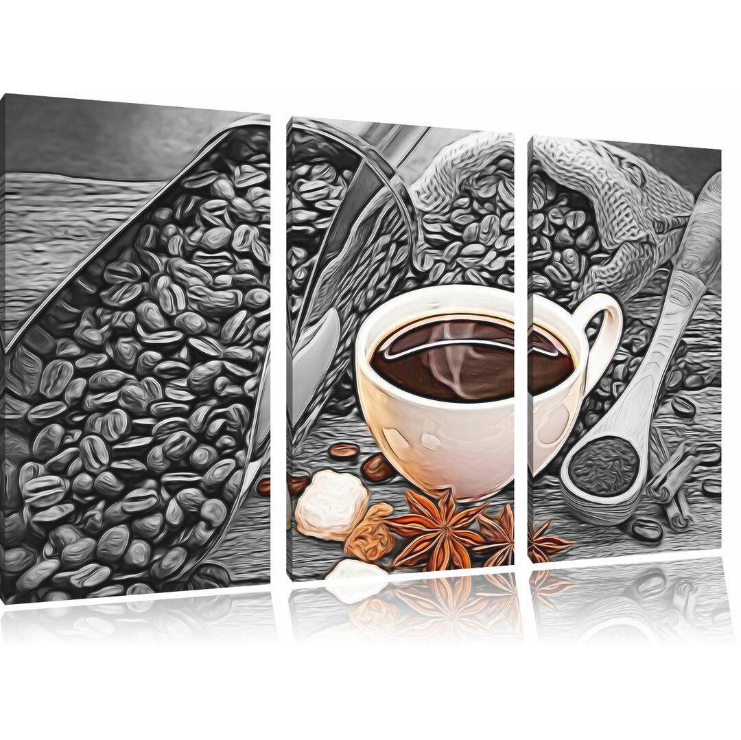 3-tlg. Leinwandbilder-Set Wünderschöner Kaffee, Grafikdruck