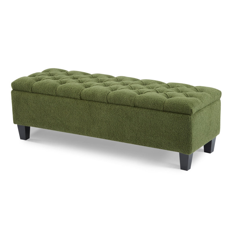 Banc repose-pieds avec rangement, Vert