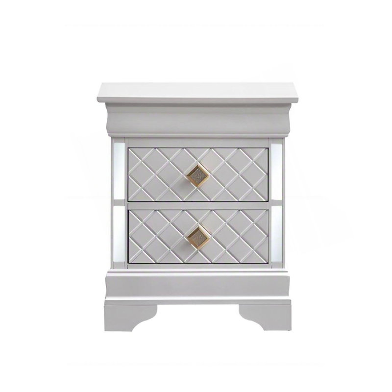 Table de chevet Verona blanc perle