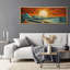 «Sun and Moon Oceanic Sunset Waves And Sun Dynamic Sea Landscape», reproduction d'art sur toile-98042173-111665155