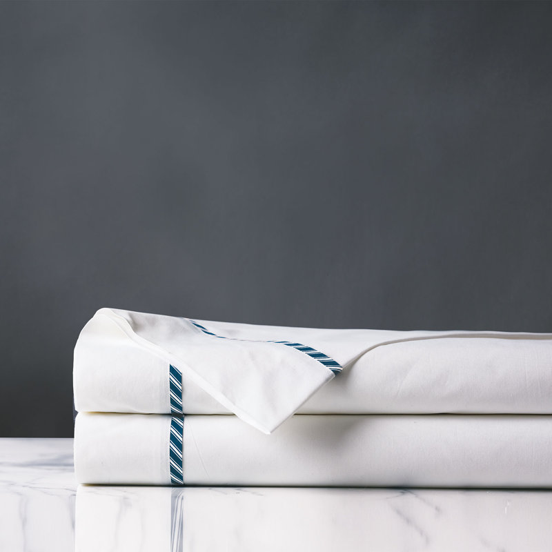 Hampton Egyptian Cotton Percale Flat Sheet, King Flat Sheet, Ink