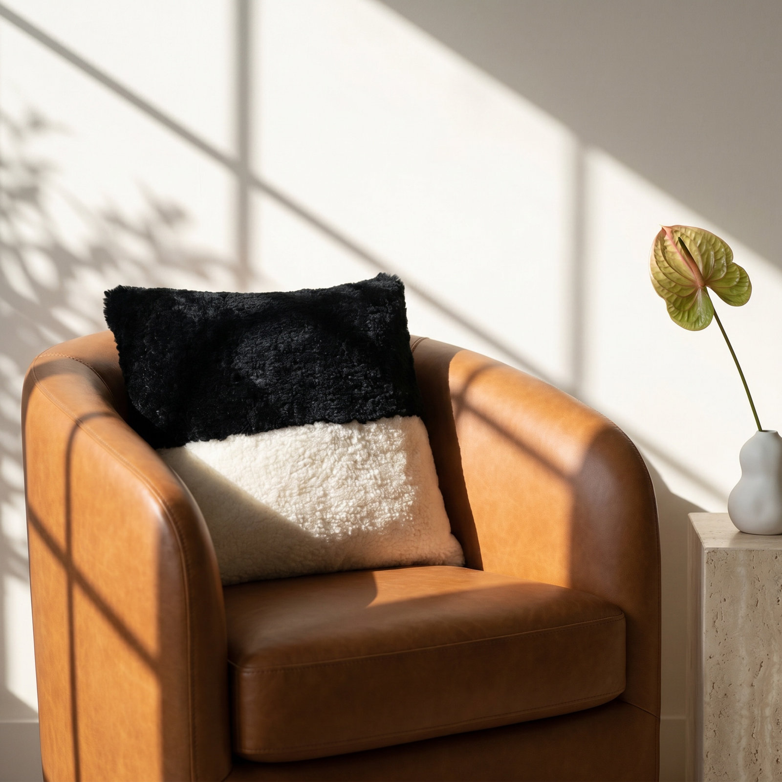 Shearling Collection Pillow Cover, Black