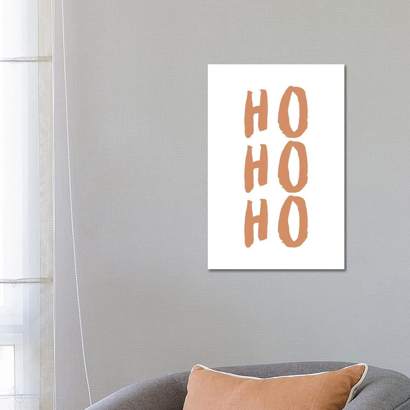 « Ho Ho Ho » par Orara studio-impression d’art textuel, H 26 po x l 18 po x 1,5 po, Toile tendue, Pas de tapis