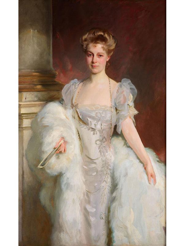 "Portrait de madame J.P. Morgan, Jr." par John Singer Sargent - Art mural sur toile tendue avec châssis, H 18 po x l 14 po