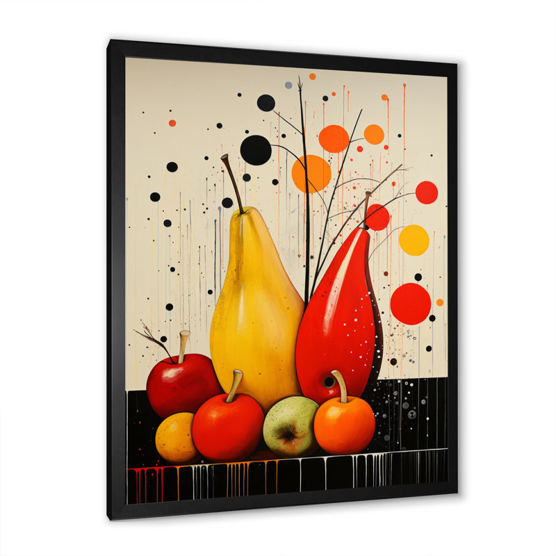 Reproduction de cadre photo sur toile, "Fruit Harvest Spectrum différent I", H 32 po x l 16 po x P 1 po, Noir