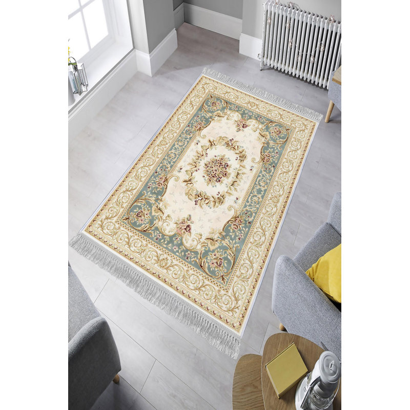 Luxurious Velvet Area Rug, 5.9 x 9.2 Feet | 100% Velvet Fabric, 100% Cotton Sole, 0.4 in Pile Height | Antibacterial, Non-Slip, Machine Washable | Elegant 3D Digital Print for Living Room & Bedroom Decor