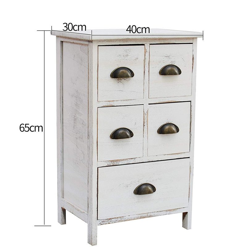 Golden Heights Solid Wood 40cm W 5 - Drawer Chest of Drawers