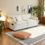 Causeuse surdimensionnée en chenille - Coussin moelleux 2 places pour salon, chambre à coucher et appartement, beige-352939690
