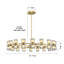 Luminaire suspendu en cristal de fer 1 lumière DEL dorée-225464642-225464640