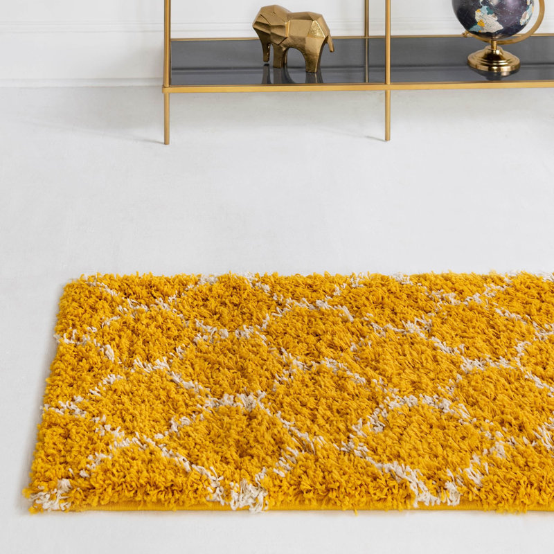 Tapis de couloir contemporain Denerio couleur soleil, Tapis de couloir 2 pi x 6 pi