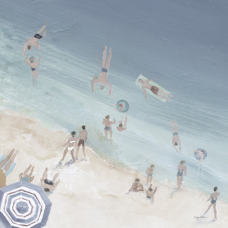 Cool Blue Beach Crop by Avery Tillmon - Wrapped Canvas Painting, 122cm H x 122cm W