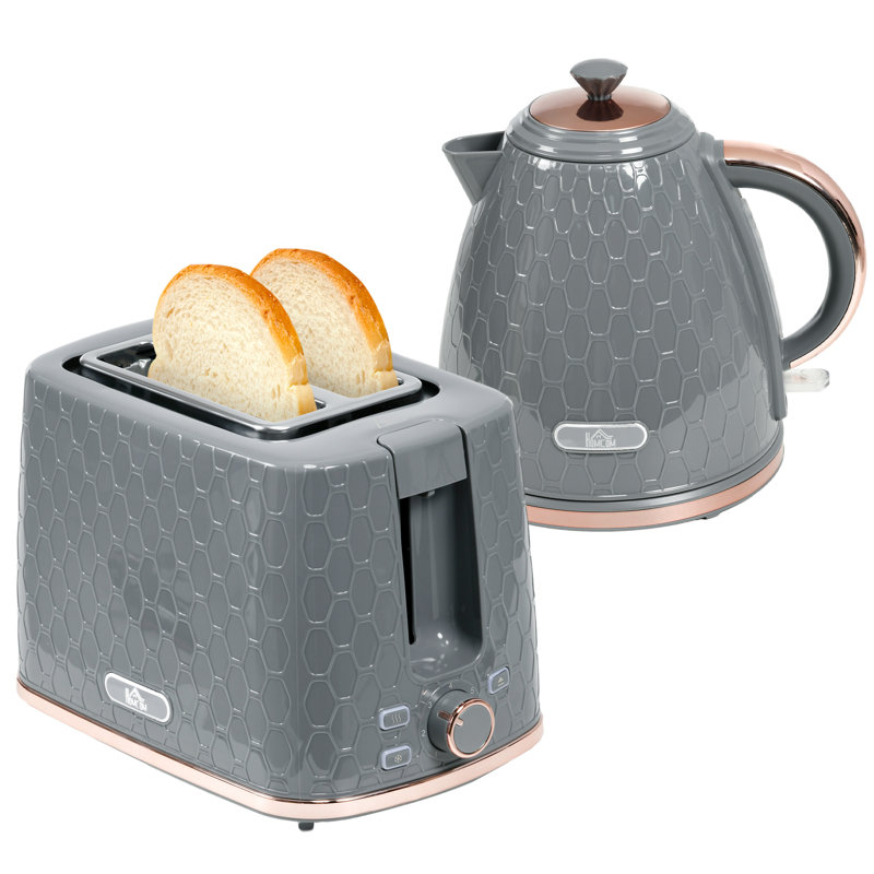 Kettle and Toaster Set, Grey