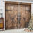 2Pcs Rustic Barn Door Curtains Rod Pocket Farmhouse Style Vintage Country Design Window Treatment Panels with Cross Pattern Iron Hardware Decorative Light Filtering for Living Room Bedroom Cabin Home Decor-3067476