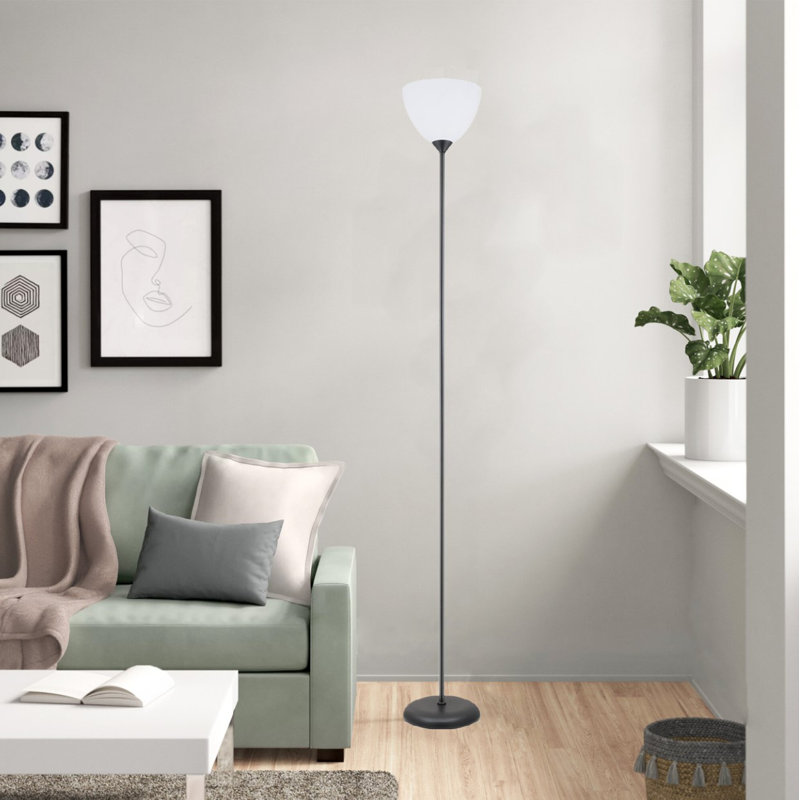 Lampe sur pied 70 po Torchiere, Noir mat
