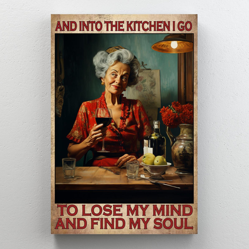 Le vin et la cuisine, H 14 po x l 11 po x P 1,25 po