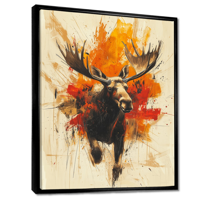 Gilma Amber Colours Wild Moose Energy I - Moose, reproduction d'art encadrée, H 20 po x l 12 po, Noir