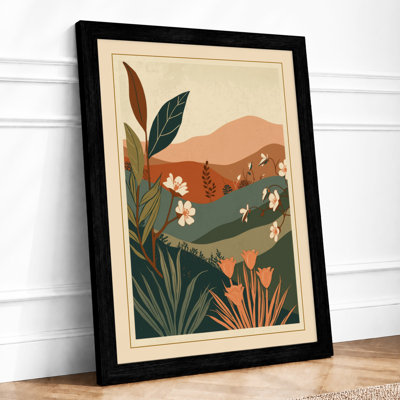 Rolling Hills at Dusk Mid-Century - Framed Print