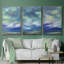 Island Dusk, ensemble de 3 toiles encadrées-97792140-97792143