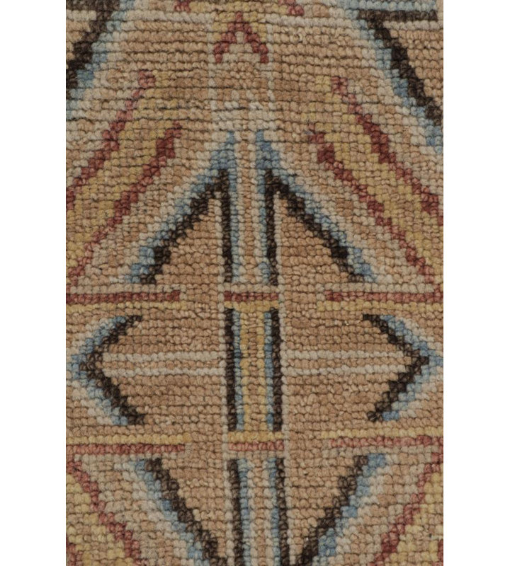 Burano Hand Knotted Wool Geometric Area Rug, Rectangle 5' x 8'