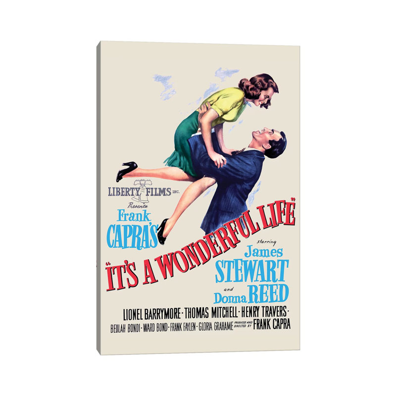 «It's a Wonderful Life» - Publicité imprimée, Toile tendue, Aucun mat, H 26 po x l 18 po x 1,5 po