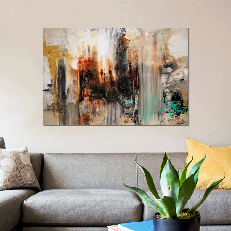 «Swiger Abstract», reproduction sur toile, H 12 po x l 18 po x P 1,5 po, Pas de tapis, Toile tendue
