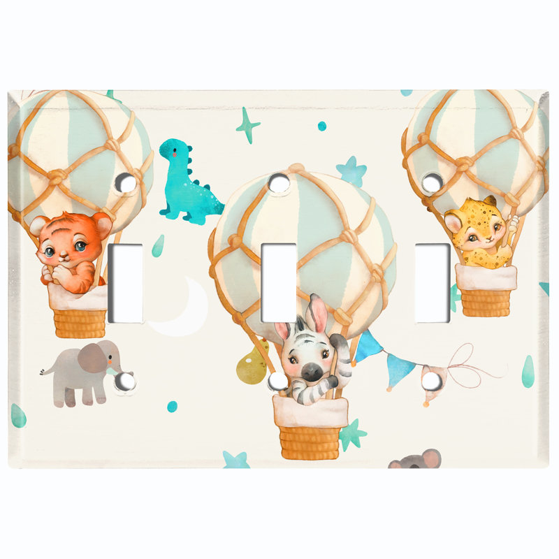 Animals 3 - Gang Toggle Light Switch Standard Wall Plate