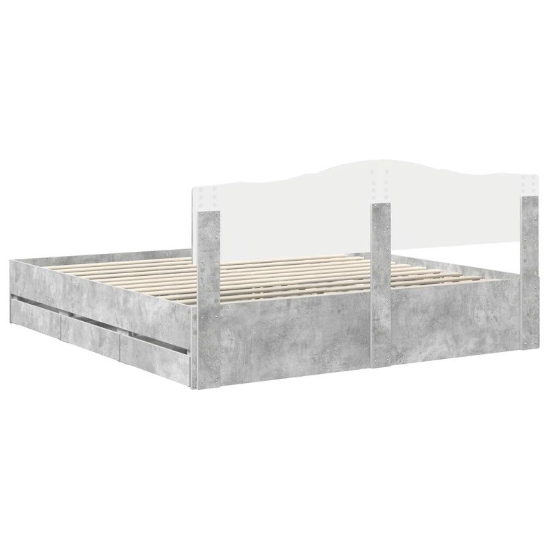 Bed, Super King (6'), Concrete Grey