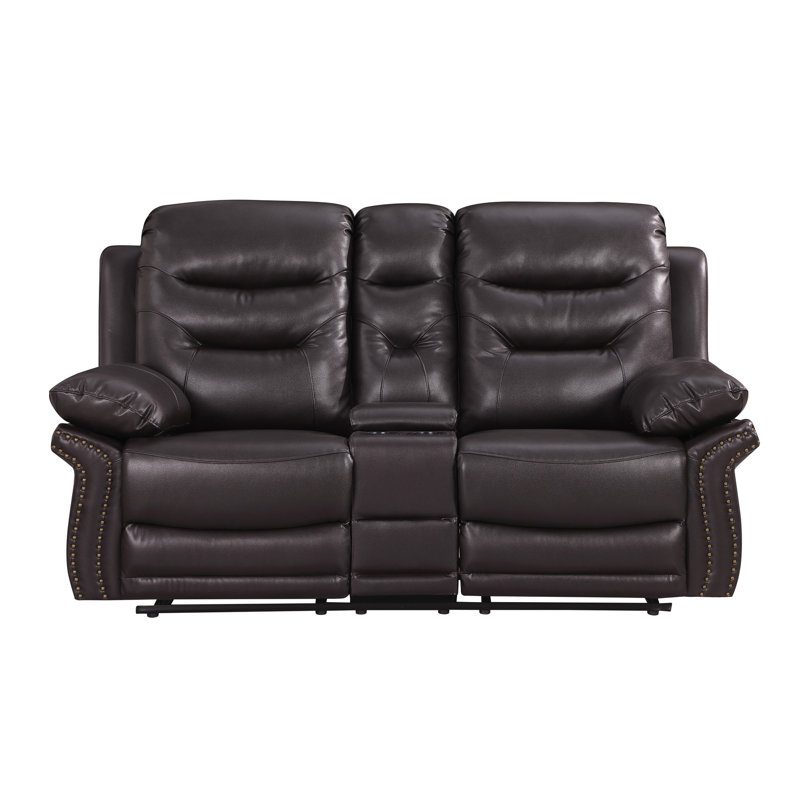 Causeuse inclinable en cuir Global, Brun