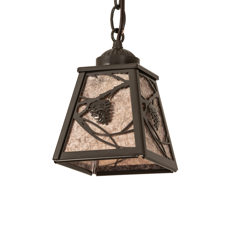 5" Square Whispering Pines Mini Pendant