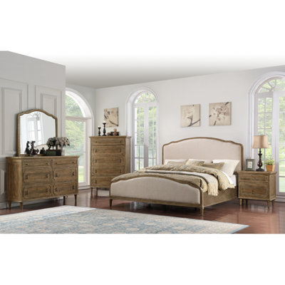 Brown Queen Upholstered Bed