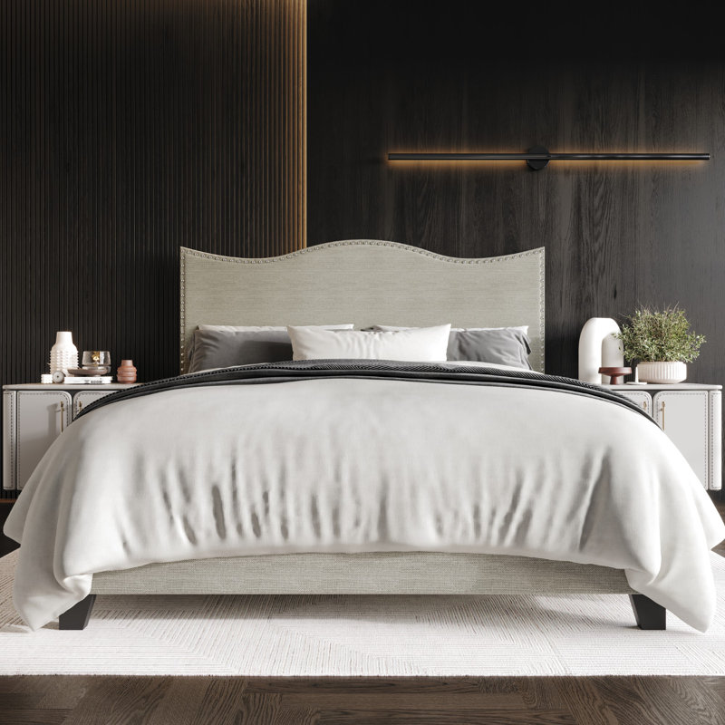 Lit tapissier standard, Grand, Gris chaleureux