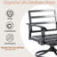 Ensemble bistro 5 pièces pour l'extérieur avec chaises berçantes pivotantes, repose-pieds et table basse-1261140490