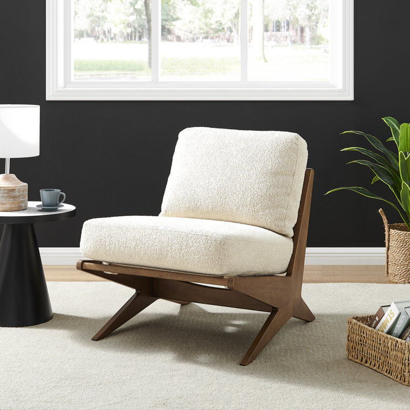 Biridiana Upholstered Accent Chair, Beige Fabric