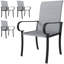 Chaises de patio confortables, gris moderne en rotin d'acier pour les repas à domicile