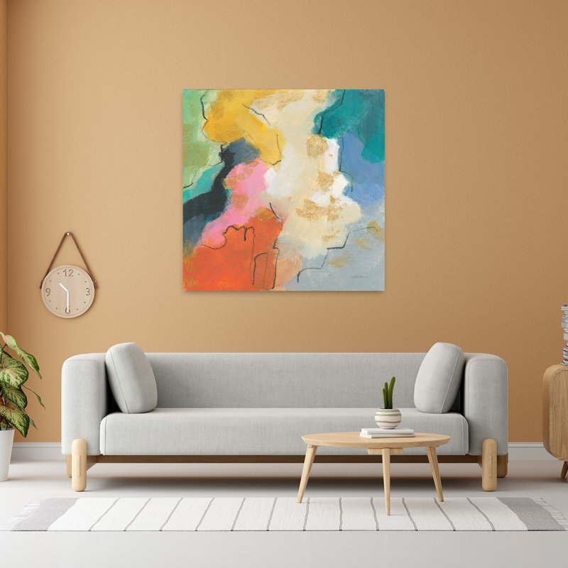 Rêve contemporain contemporain avec art abstrait aqua, H 48 po x l 48 po